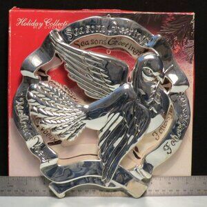 Godinger Silver Plated Holiday Dove Olive Branch Trivet Wall Decor Christmas